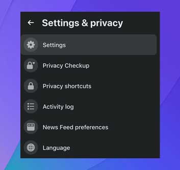 busque el menú Configuración y privacidad