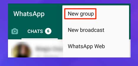 en whatsapp selecciona Nuevo grupo
