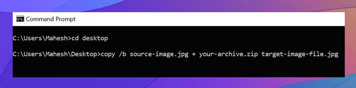 este será el archivo resultante que contiene su imagen y su archivo ZIP