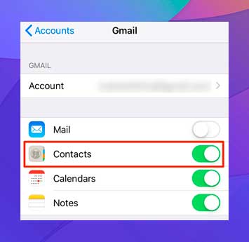 habilita la opcion de contactos