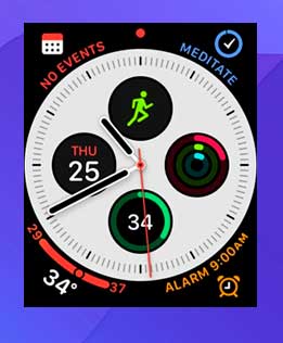mantén presionada la pantalla del reloj