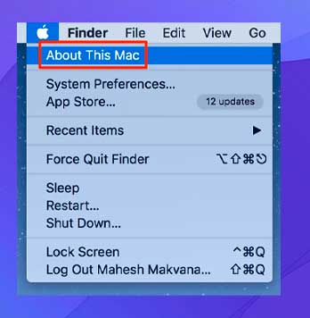 selecciona Acerca de esta Mac