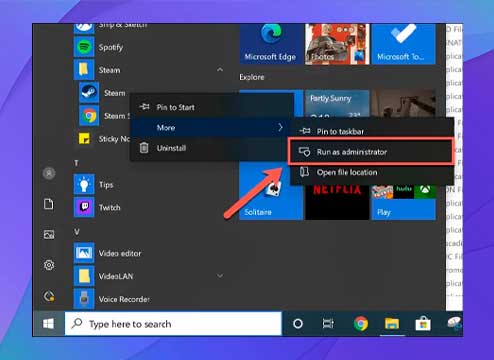 Cómo ejecutar Steam como administrador en Windows