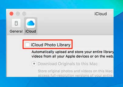 Marca la opción Fototeca de iCloud