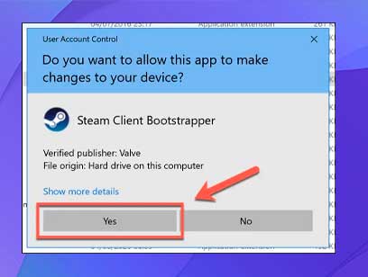 Si tienes UAC habilitado,Windows te pedirá que confirmes