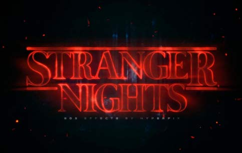 Efecto de fuente de Stranger Things psd