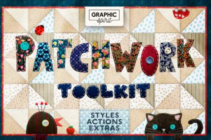 Efecto de texto Patchwork Photoshop parche