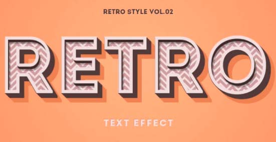 Efecto de texto retro en PSD