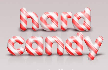 Texto efecto Bastón de caramelo