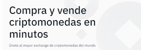 Binance compra y vende criptomonedas