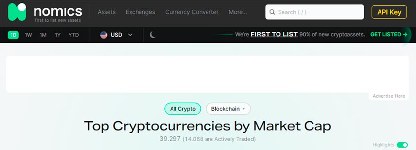 Nomics mercado criptomoneda compra venta app