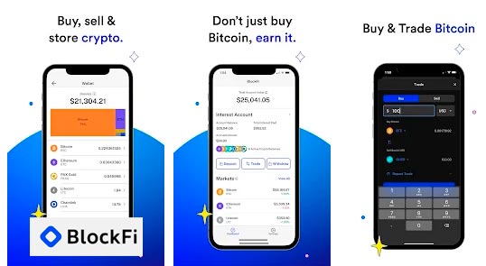 Aplicación móvil de BlockFi app android ios