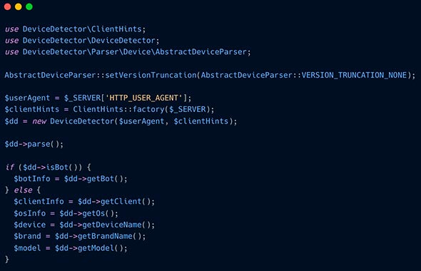 Device Detector (detector de dispositivos) recursos para diseñadores web php