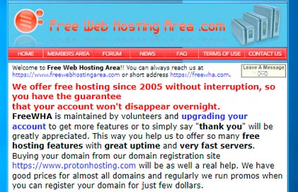 FreeWebHostingArea mejores hosting gratuitos para alojar tu página web