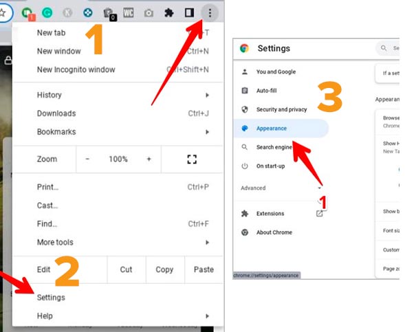 Regresar a la apariencia predeterminada en chromebook