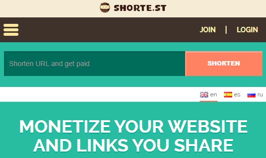 Shorte.st mejores acortadores de URL para ganar dinero online