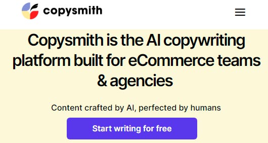 Copysmith mejores software de escritura de IA (Inteligencia Artificial)